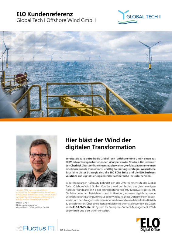 Referenz ELO bei Global Tech I Offshore Wind GmbH